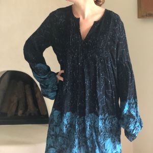 Sundance Catalogue Dress flattering Blue  M (L)
